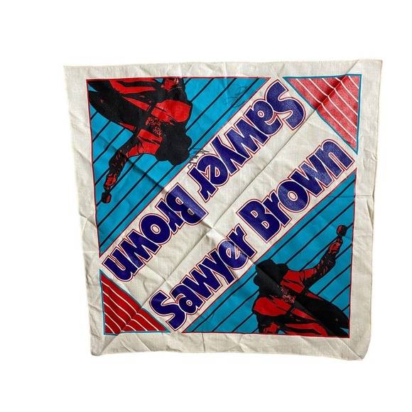Sawyer Brown Band Autographed Bandana Concert Memorabilia Collectible Vintage - Picture 1 of 7